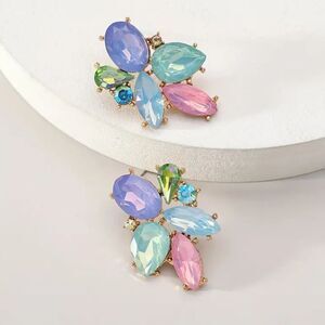 🌸Beautiful Pastel Colored Sparkly Crystal Rhinestone Beaded Post Back Earrings